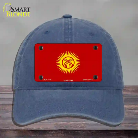 Kyrgyzsyan Flag Novelty License Plate Hat Unconstructed Cotton / Navy