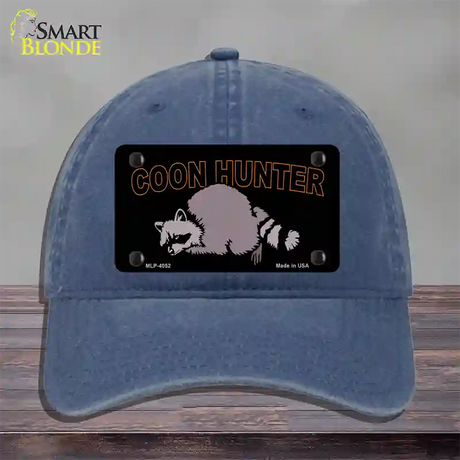 Coon Hunter Novelty License Plate Hat Unconstructed Cotton / Navy