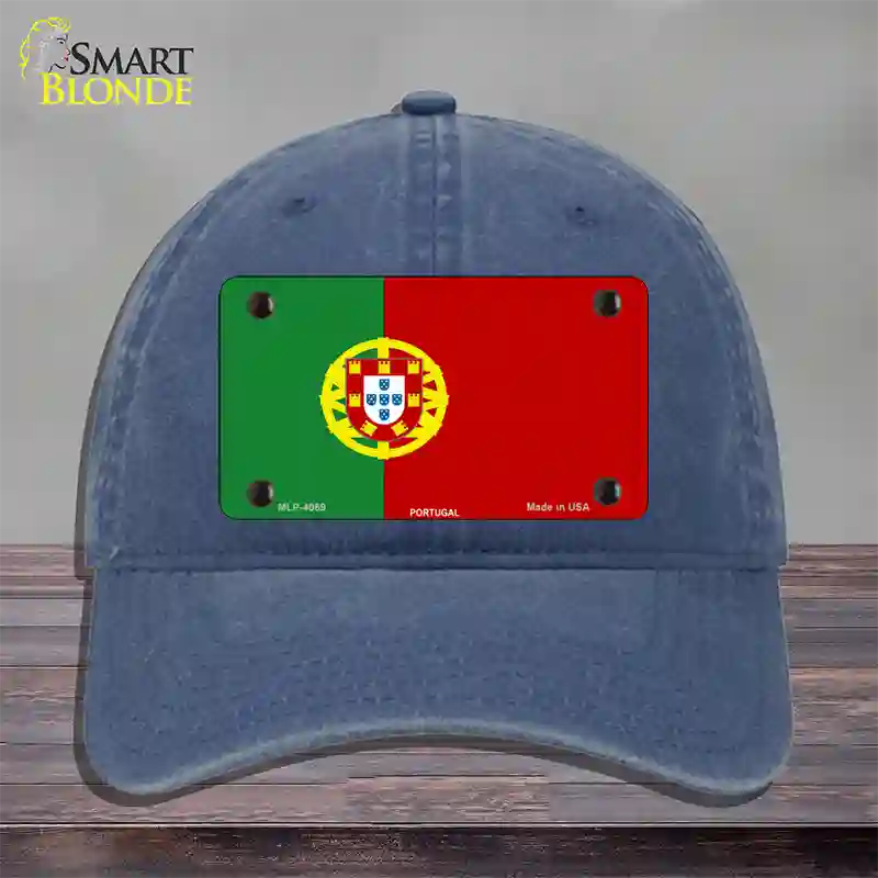 Portugal Flag Novelty License Plate Hat Unconstructed Cotton / Navy