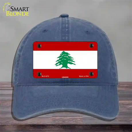 Lebanon Flag Novelty License Plate Hat Unconstructed Cotton / Navy