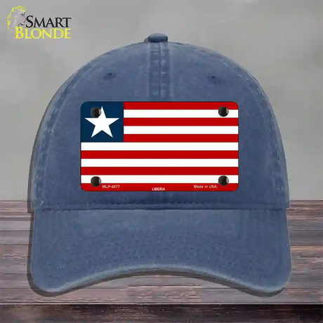 Liberia Flag Novelty License Plate Hat Unconstructed Cotton / Navy