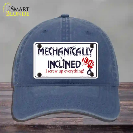 Mechanically Inclined Novelty License Plate Hat Unconstructed Cotton / Navy