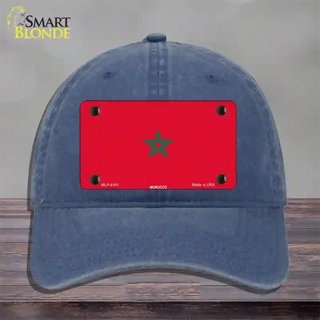 Morocco Flag Novelty License Plate Hat Unconstructed Cotton / Navy