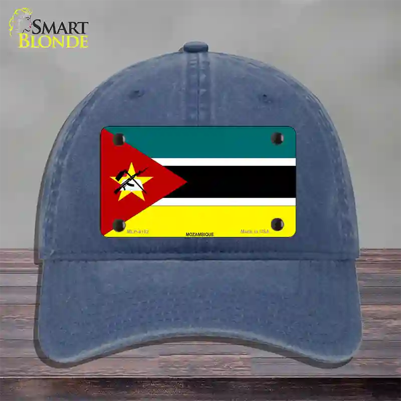 Mozambique Flag Novelty License Plate Hat Unconstructed Cotton / Navy