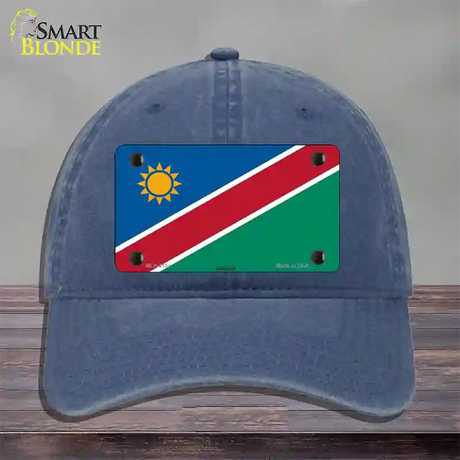 Namibia Flag Novelty License Plate Hat Unconstructed Cotton / Navy