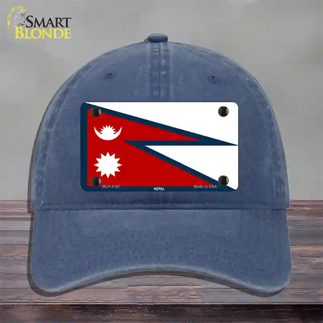 Nepal Flag Novelty License Plate Hat Unconstructed Cotton / Navy