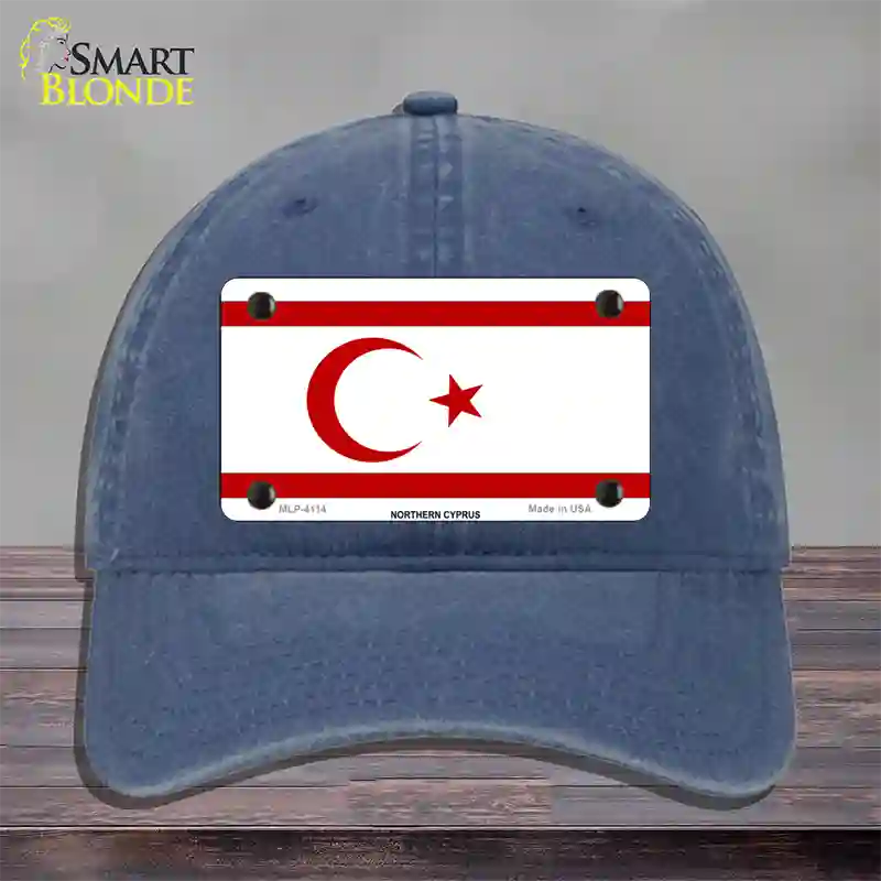 Northern Cyprus Flag Novelty License Plate Hat Unconstructed Cotton / Navy