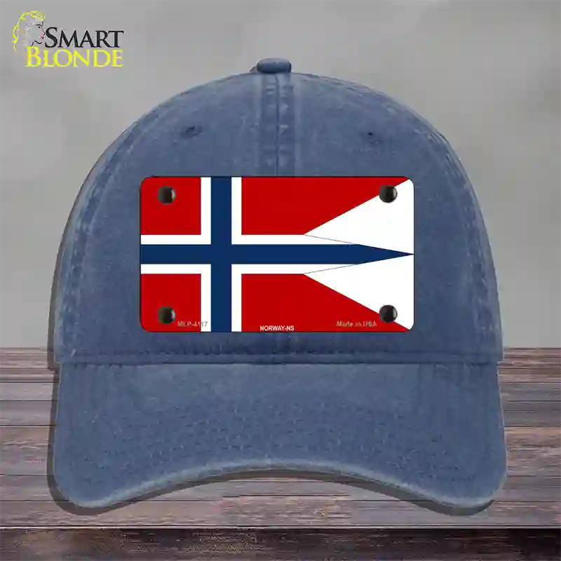 Norway-NS Flag Novelty License Plate Hat Unconstructed Cotton / Navy