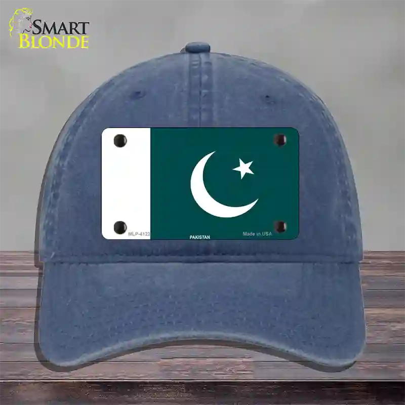 Pakistan Flag Novelty License Plate Hat Unconstructed Cotton / Navy