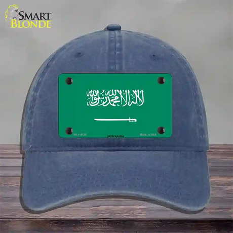 Saudi Arabia Flag Novelty License Plate Hat Unconstructed Cotton / Navy