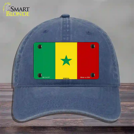 Senegal Flag Novelty License Plate Hat Unconstructed Cotton / Navy