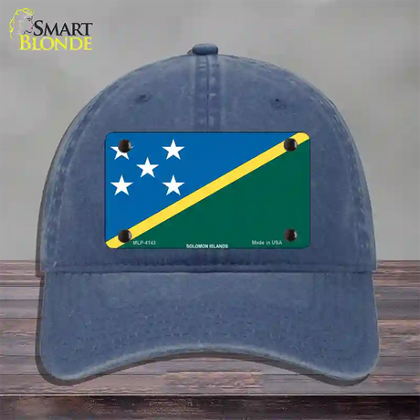 Solomon Islands Flag Novelty License Plate Hat Unconstructed Cotton / Navy