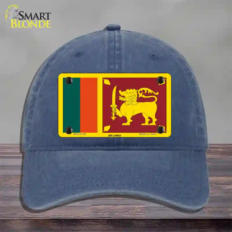 Sri Lanka Flag Novelty License Plate Hat Unconstructed Cotton / Navy