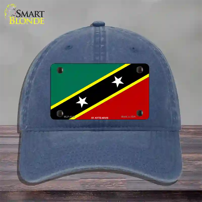 St Kitts-Nevis Flag Novelty License Plate Hat Unconstructed Cotton / Navy