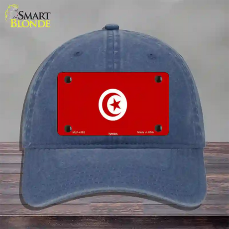 Tunisia Flag Novelty License Plate Hat Unconstructed Cotton / Navy