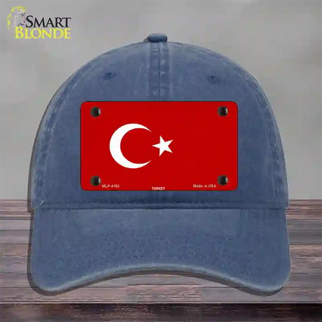 Turkey Flag Novelty License Plate Hat Unconstructed Cotton / Navy