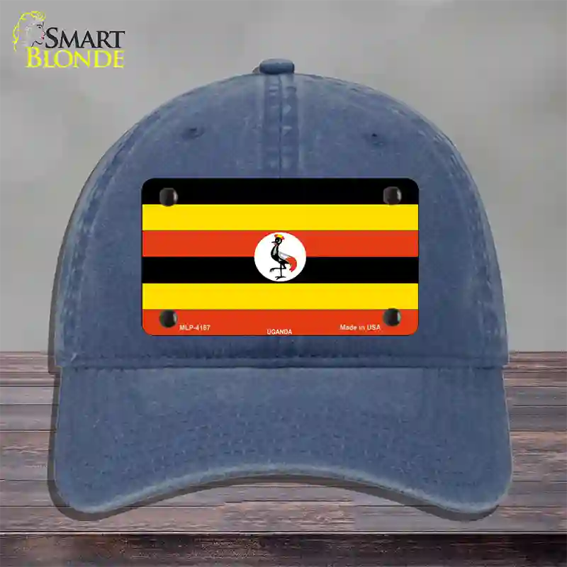 Uganda Flag Novelty License Plate Hat Unconstructed Cotton / Navy