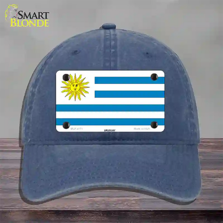 Uruguay Flag Novelty License Plate Hat Unconstructed Cotton / Navy