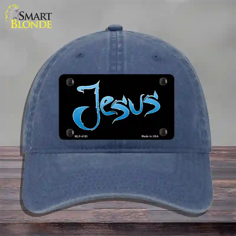 Jesus Novelty License Plate Hat Unconstructed Cotton / Navy