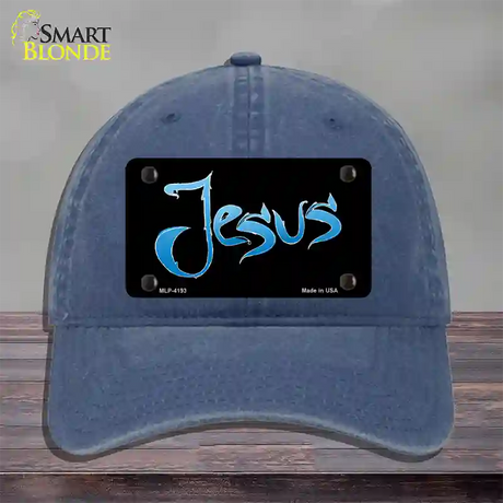 Jesus Novelty License Plate Hat Unconstructed Cotton / Navy