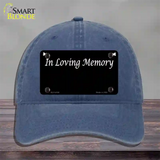 In Loving Memory Black Novelty License Plate Hat Unconstructed Cotton / Navy