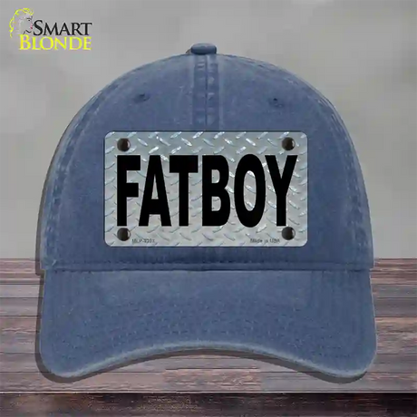 Fat Boy Diamond Novelty License Plate Hat Unconstructed Cotton / Navy