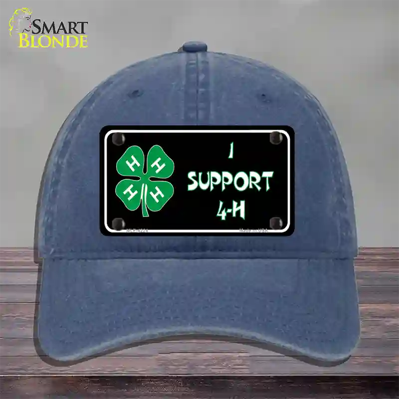 I Support 4-H Novelty License Plate Hat Unconstructed Cotton / Navy