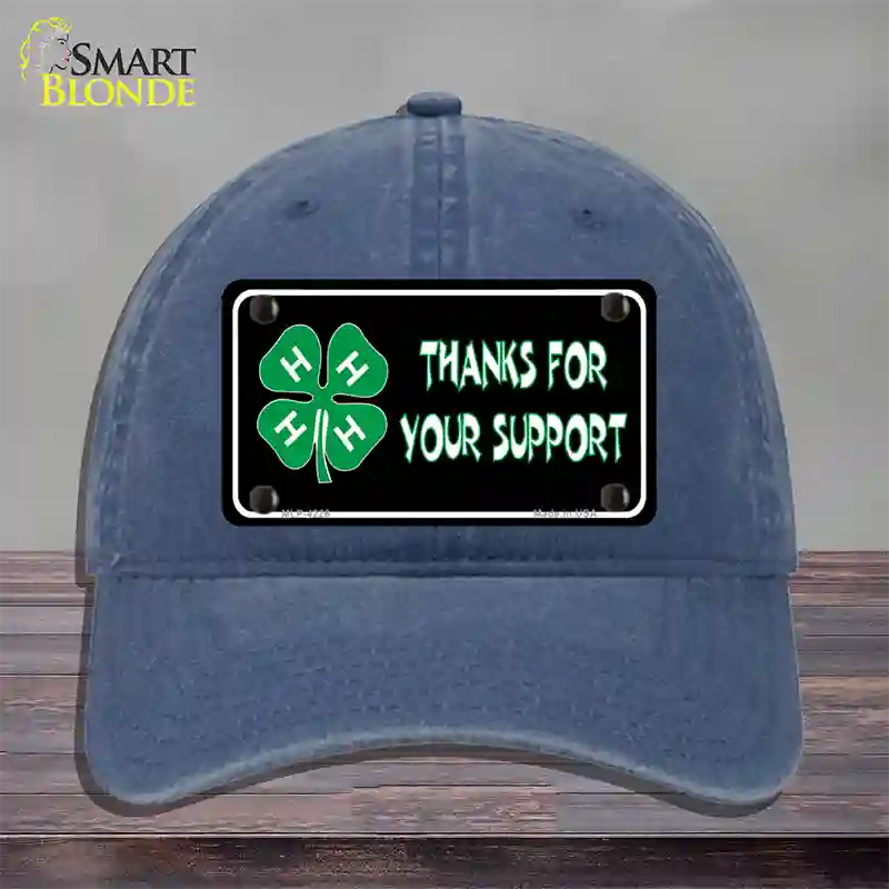 Thanks For Your Support 4-H Novelty License Plate Hat Unconstructed Cotton / Navy