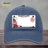 Maryland State Novelty License Plate Hat Unconstructed Cotton / Navy