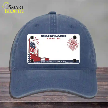 Maryland State Novelty License Plate Hat Unconstructed Cotton / Navy