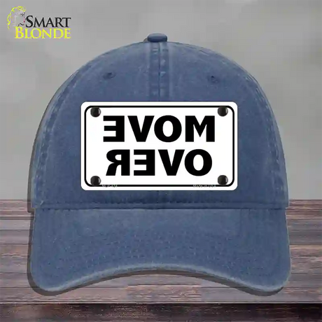 Move Over White Novelty License Plate Hat Unconstructed Cotton / Navy