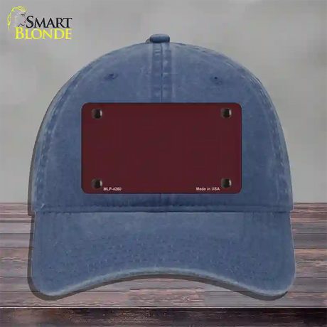 Burgundy Novelty License Plate Hat Unconstructed Cotton / Navy