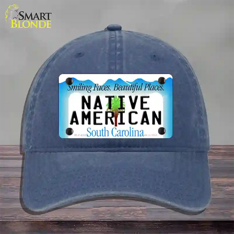 Native American South Carolina Novelty License Plate Hat Unconstructed Cotton / Navy