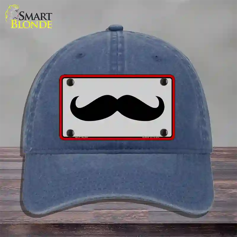 Mustache Novelty License Plate Hat Unconstructed Cotton / Navy