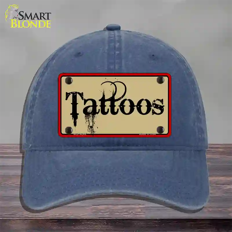 Tattoos Novelty License Plate Hat Unconstructed Cotton / Navy