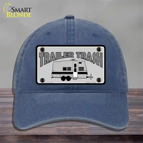 Trailer Trash Novelty License Plate Hat Unconstructed Cotton / Navy