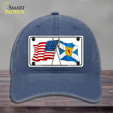 United States Scotland Crossed Flags Novelty License Plate Hat Sign Unconstructed Cotton / Navy