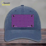 Purple White Quatrefoil Novelty License Plate Hat Unconstructed Cotton / Navy