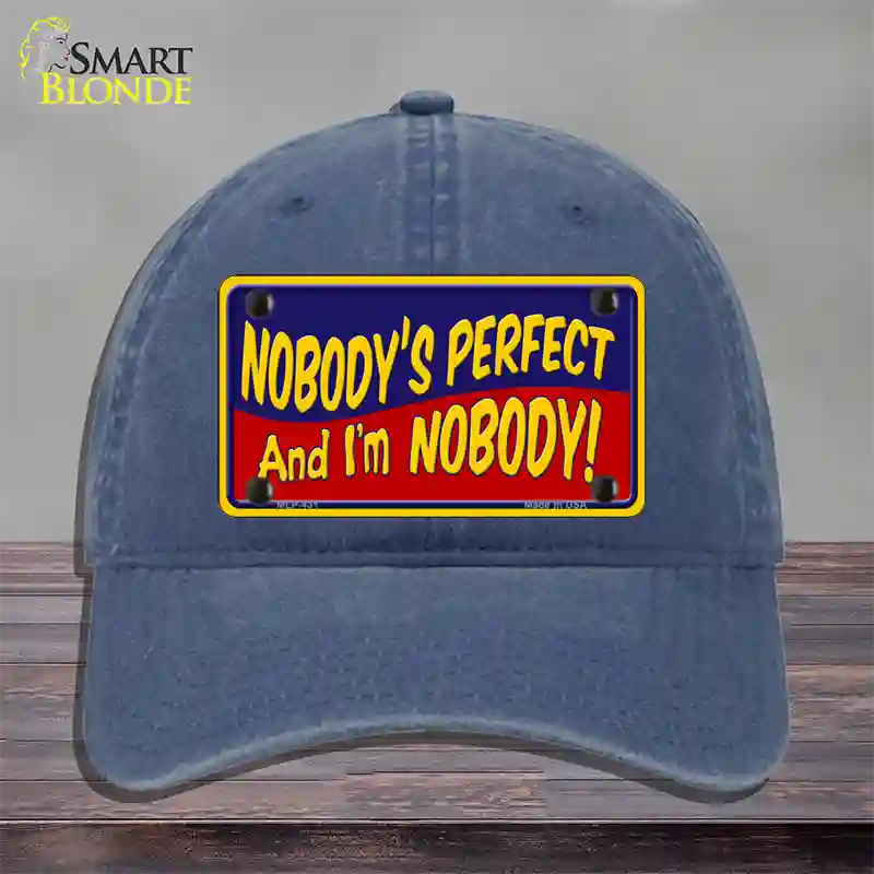 Nobodys Perfect Novelty License Plate Hat Unconstructed Cotton / Navy