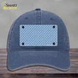 Light Blue White Quatrefoil Novelty License Plate Hat Unconstructed Cotton / Navy