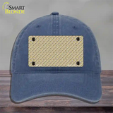Gold White Quatrefoil Novelty License Plate Hat Unconstructed Cotton / Navy