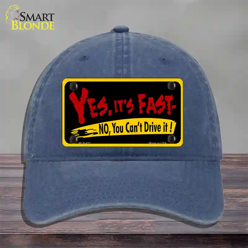 Yes Its Fast Novelty License Plate Hat Unconstructed Cotton / Navy