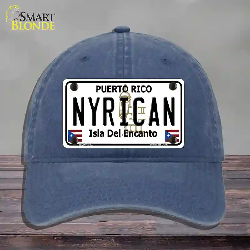 Nyrican Puerto Rico Novelty License Plate Hat Unconstructed Cotton / Navy