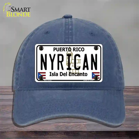 Nyrican Puerto Rico Novelty License Plate Hat Unconstructed Cotton / Navy