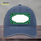 Scallop Green White Polka Dot Novelty License Plate Hat Unconstructed Cotton / Navy