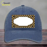 Scallop Brown White Polka Dot Novelty License Plate Hat Unconstructed Cotton / Navy