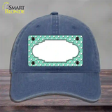 Scallop Mint White Polka Dot Novelty License Plate Hat Unconstructed Cotton / Navy