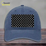 Black Polka Dot Novelty License Plate Hat Unconstructed Cotton / Navy