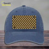 Brown Polka Dot Novelty License Plate Hat Unconstructed Cotton / Navy