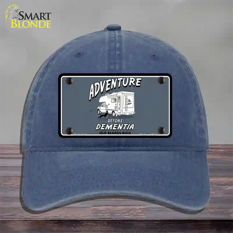 Adventure Before Dementia Novelty License Plate Hat Unconstructed Cotton / Navy